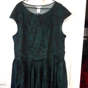 50s style green and black dress